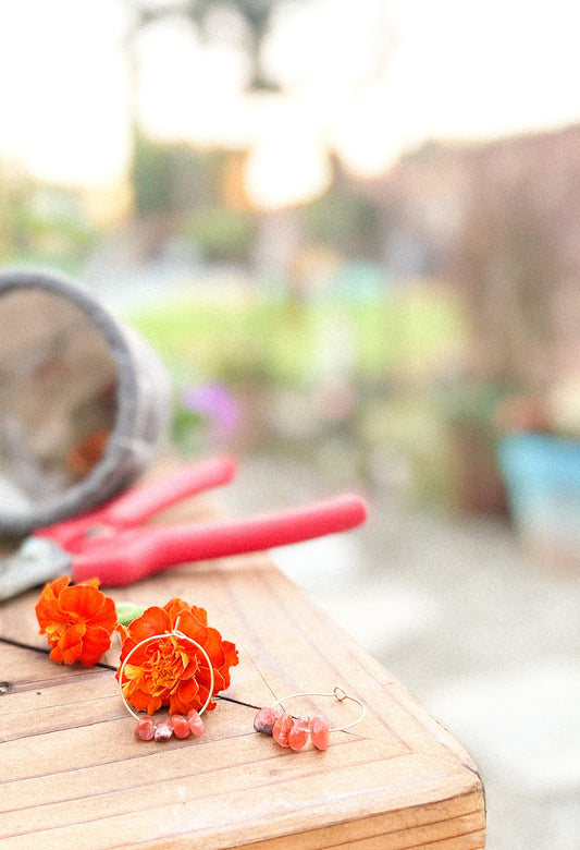 Flame Jasper Hoops